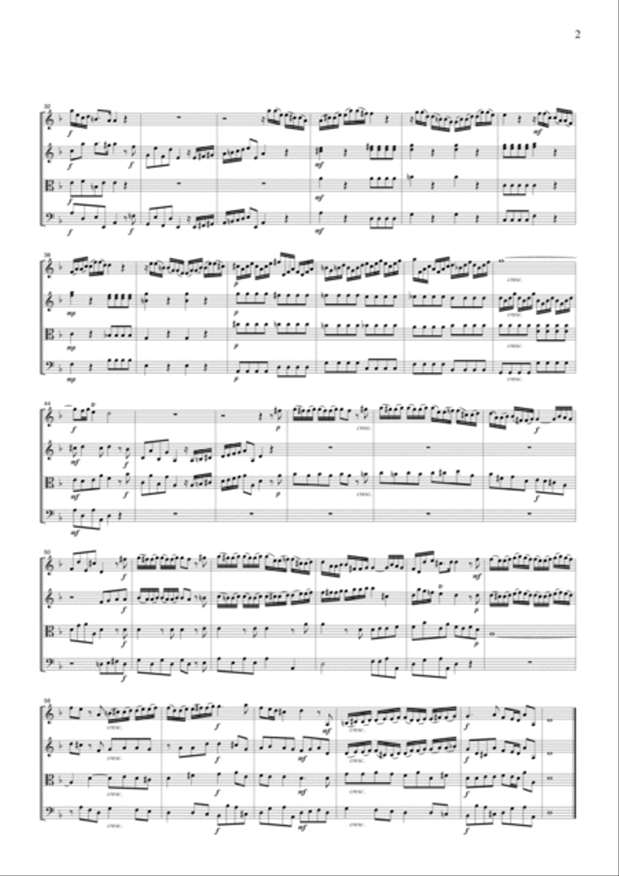 Marcello Oboe Concerto in d, for string quartet, CM601 String Quartet scores gallery preview page 2