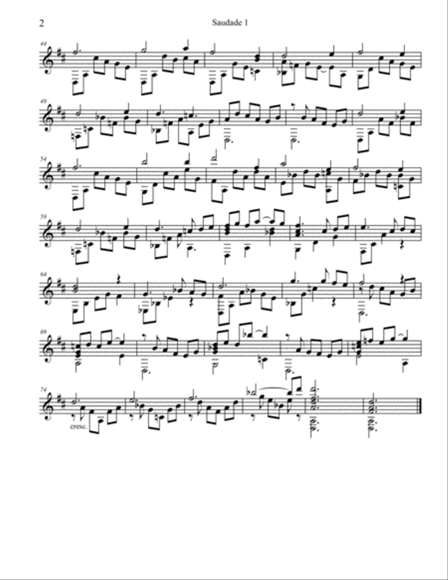 Saudades for Solo Guitar Guitar Solo scores gallery preview page 3