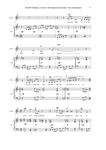 David Warin Solomons: Nocturne "The Imagined Conversation" for counter-tneor or mezzo soprano (mediu