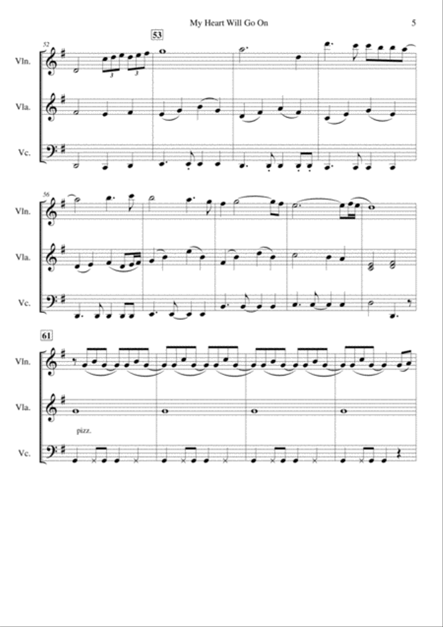 My Heart Will Go On (Love Theme from Titanic) String Trio scores gallery preview page 6