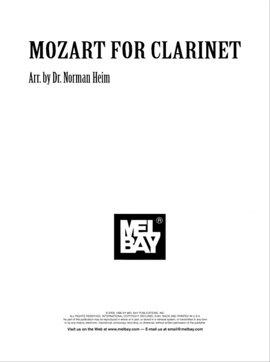 Mozart for Clarinet