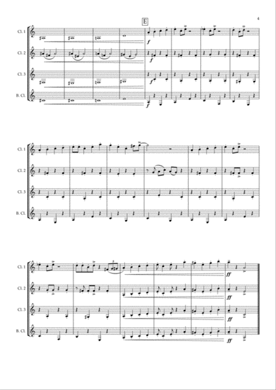 The Mountain King Stomp (In The Hall Of The Mountain King) - Clarinet Quartet Clarinet Quartet scores gallery preview page 5