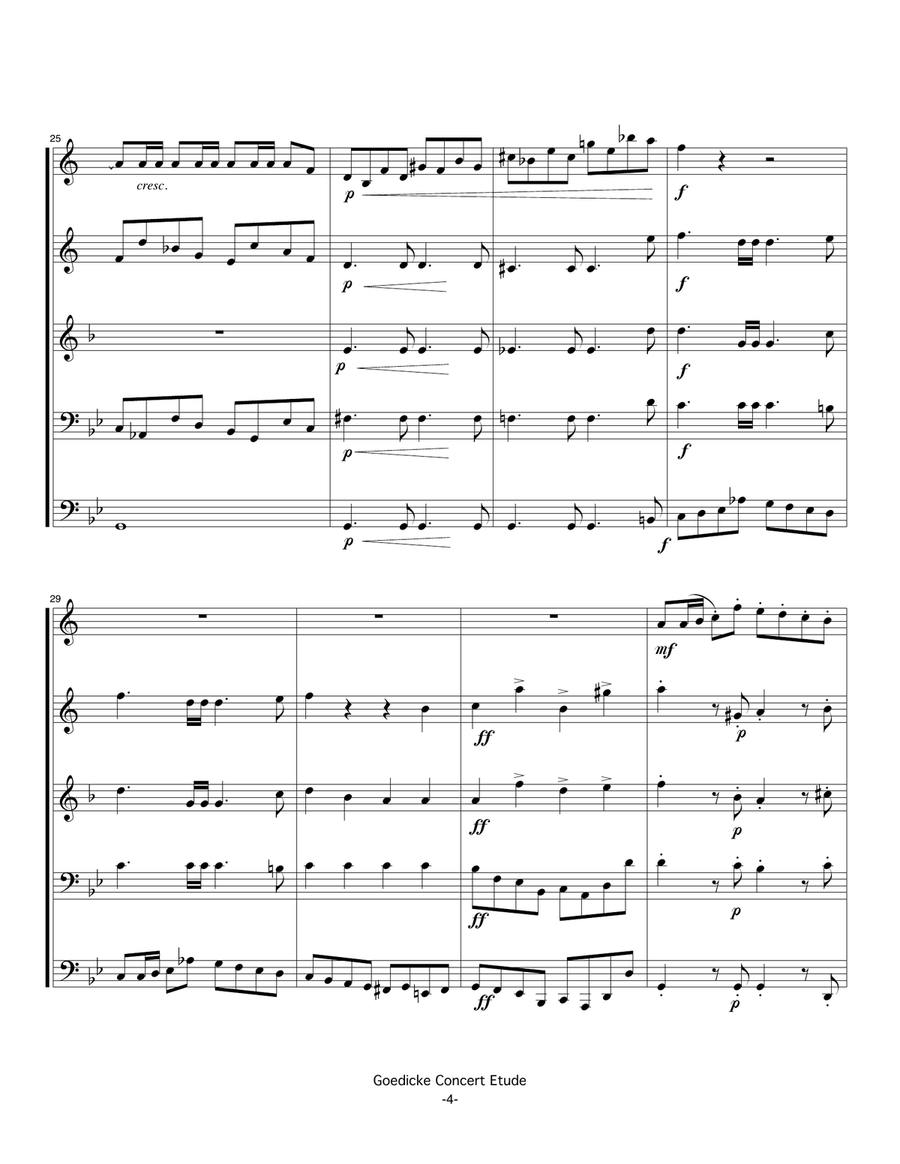 Concert Etude op. 49 for Solo Trumpet in Brass Quintet Brass Quintet scores gallery preview page 4