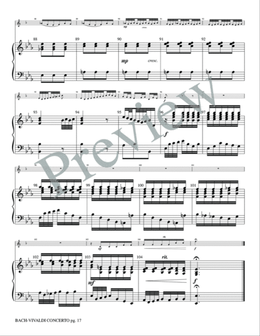 Bach-Vivaldi Concerto BWV 972 and RV230 Small Ensemble scores gallery preview page 18