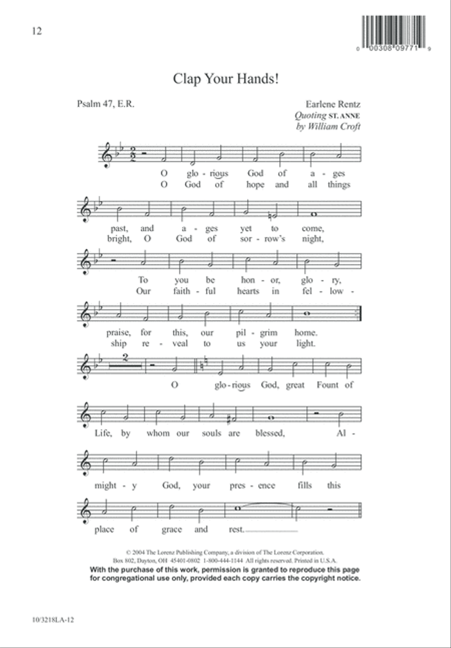 Clap Your Hands! 4-Part scores gallery preview page 12