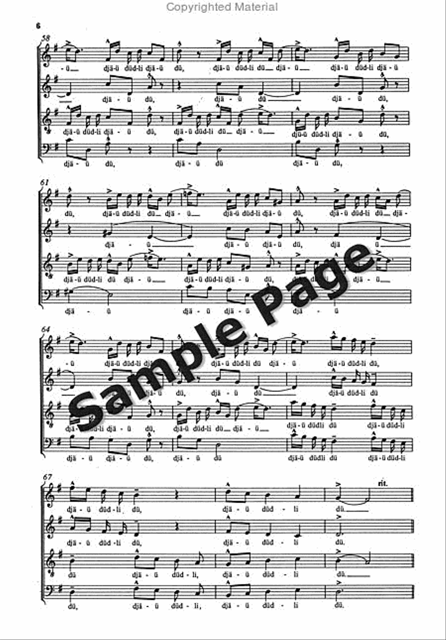 Jodler Satb Jodler Satb 4-Part scores gallery preview page 7