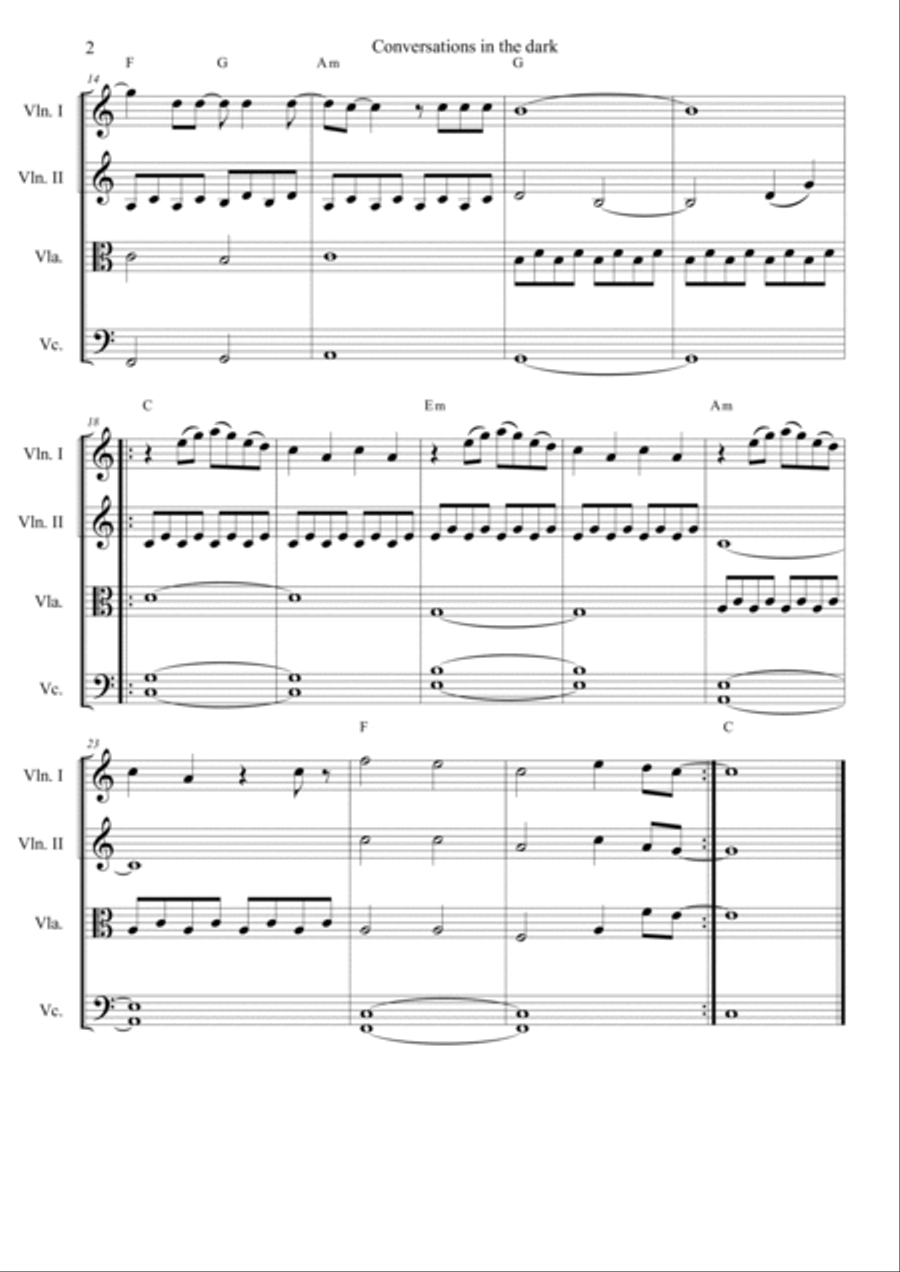 Conversations In The Dark String Quartet scores gallery preview page 2