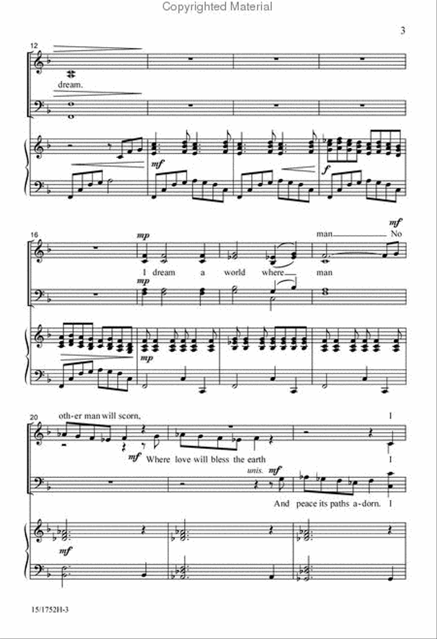 I Dream a World 4-Part scores gallery preview page 3
