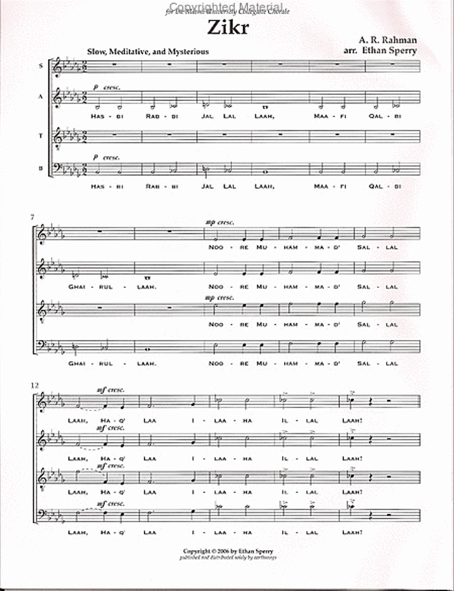 zikr 4-Part scores gallery preview page 2