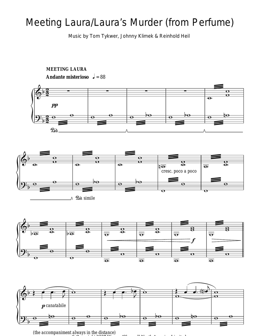 Meeting Laura / Laura's Murder Piano Solo scores gallery preview page 1