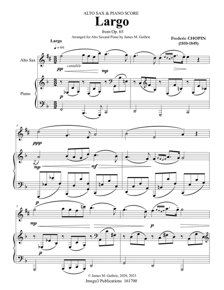 Chopin: Largo from Op. 65 for Alto Sax & Piano image number null