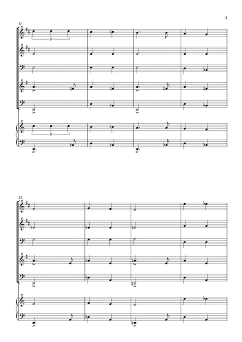 Georges Bizet - Carmen - Habanera for Brass Quintet in a easy version with piano - Score and parts image number null