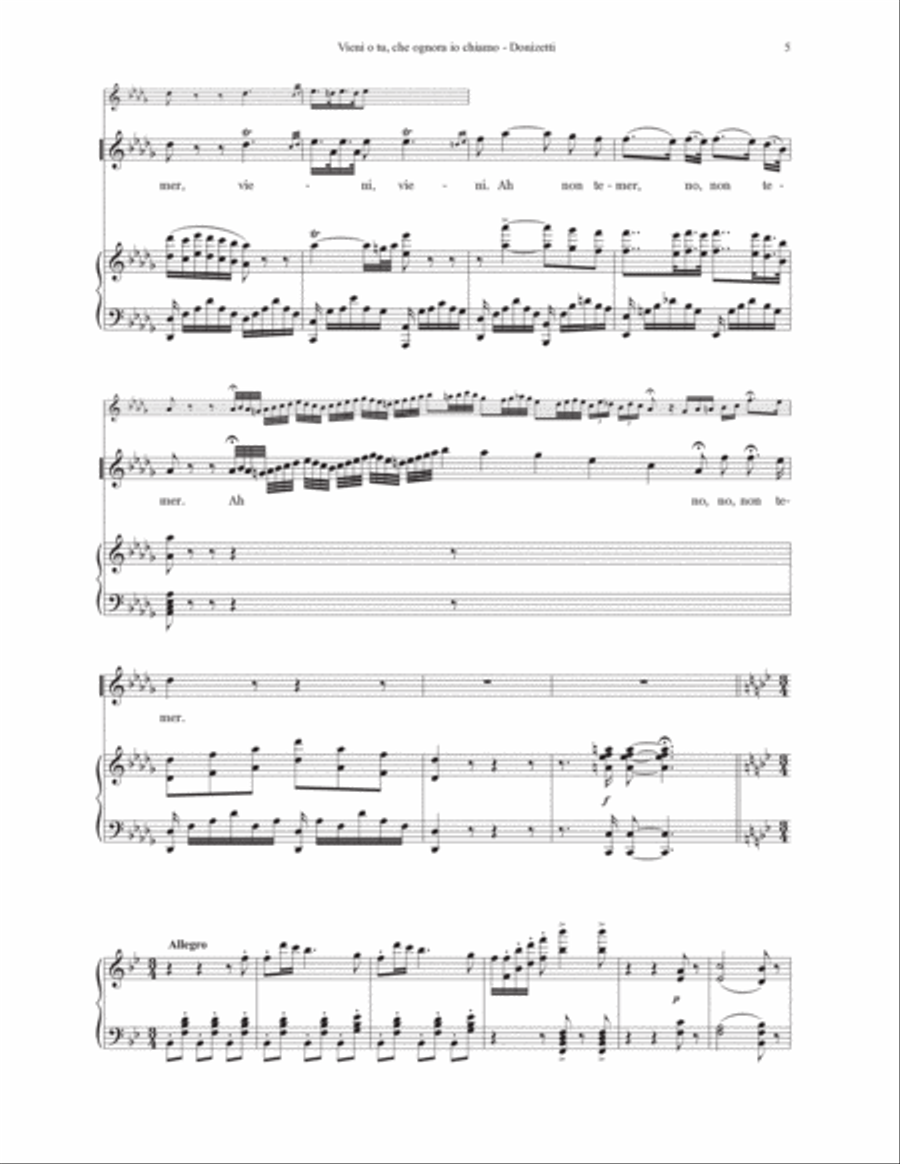 Vieni o tu, che ognora io chiamo - Caterina Cornaro Voice scores gallery preview page 5