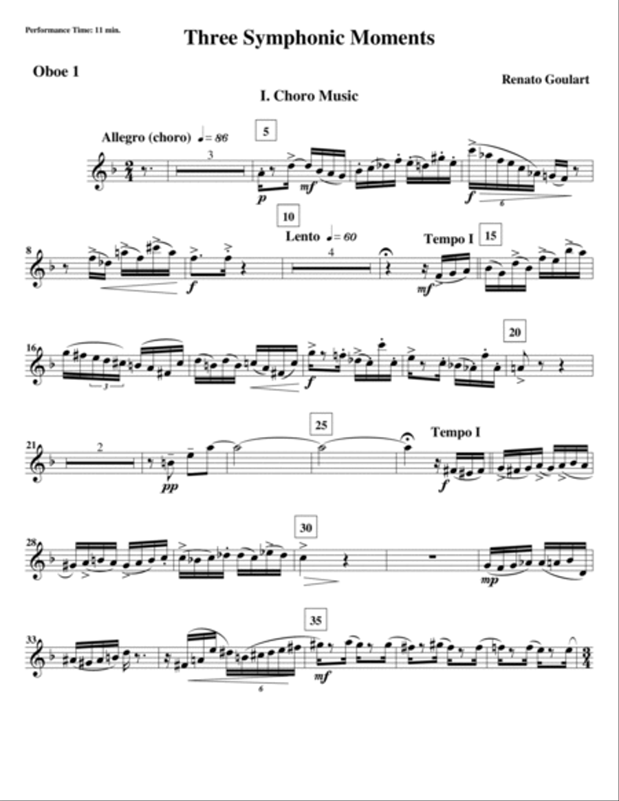 Three Symphonic Moments - I. Choro Music (Set of Parts) Full Orchestra scores gallery preview page 6