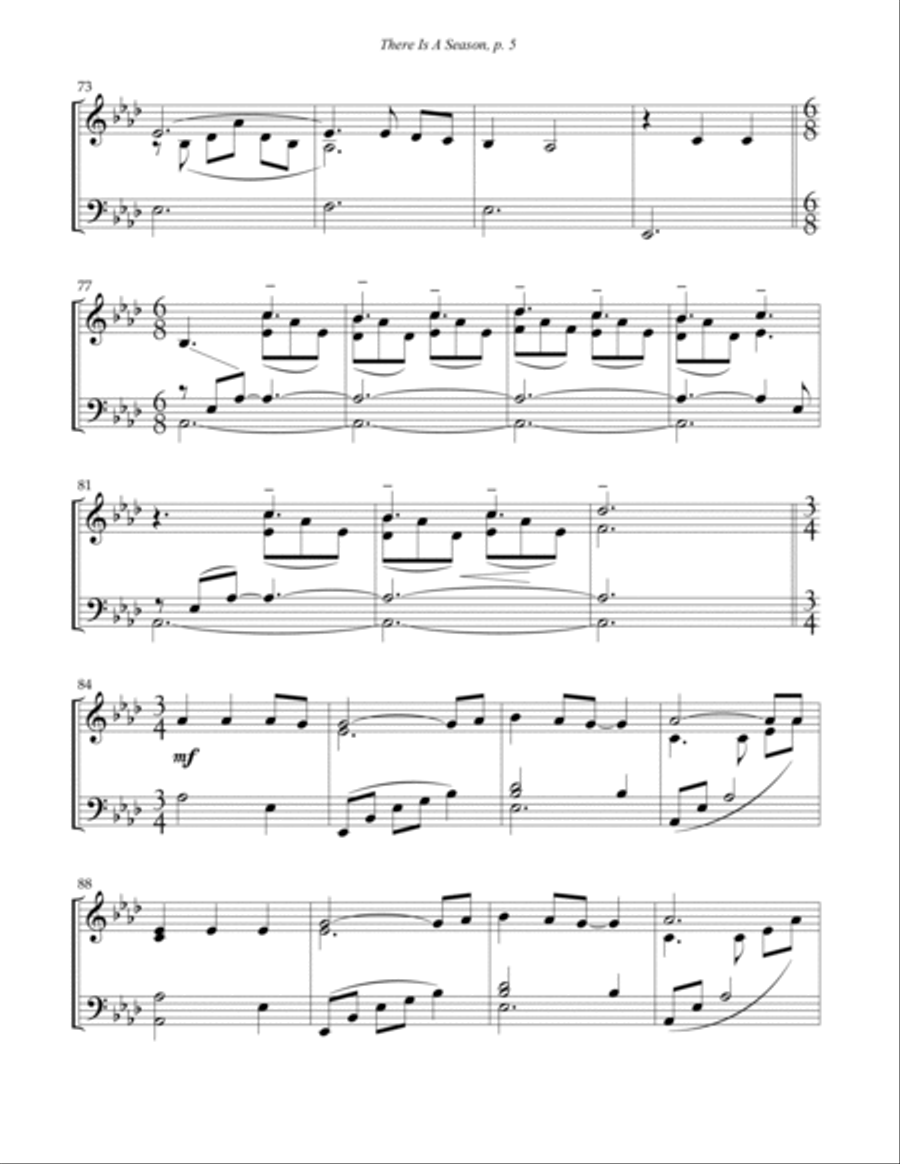 Turn! Turn! Turn! (to Everything There Is A Season) Piano Solo scores gallery preview page 5