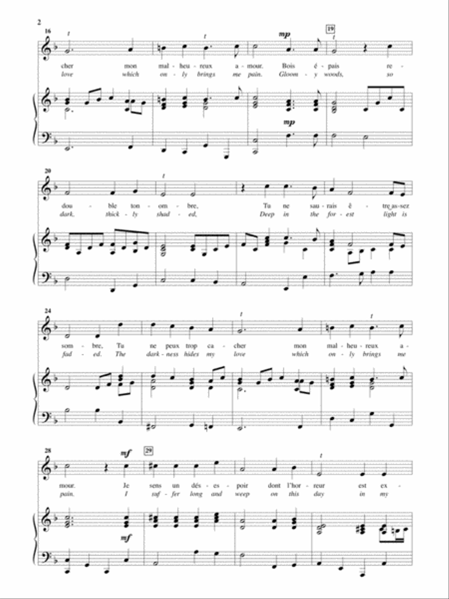 Bois Epais (Gloomy Woods) [High Voice] High Voice scores gallery preview page 2