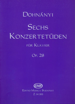 Book cover for Sechs Konzertetüden für Klavier op. 28
