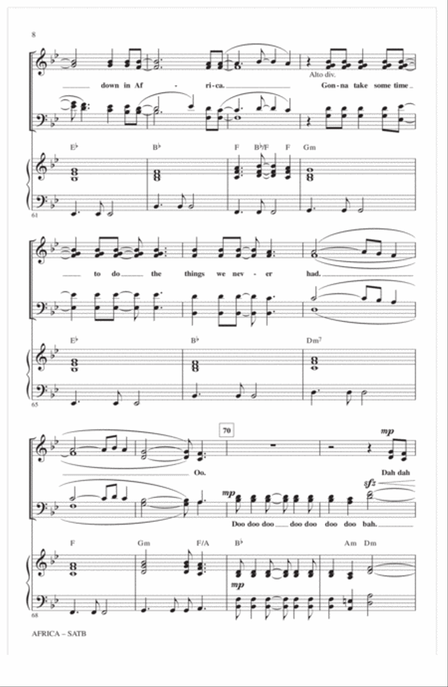 Africa (arr. Roger Emerson) 4-Part scores gallery preview page 6