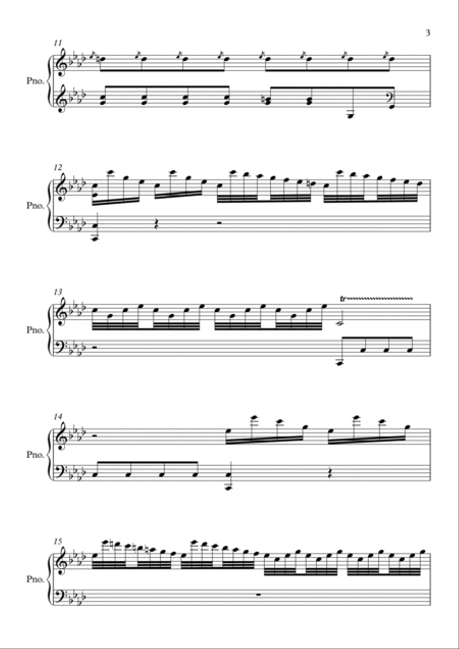 Winter (First Movement) from The Four Seasons by Vivaldi Piano Piano Solo scores gallery preview page 3