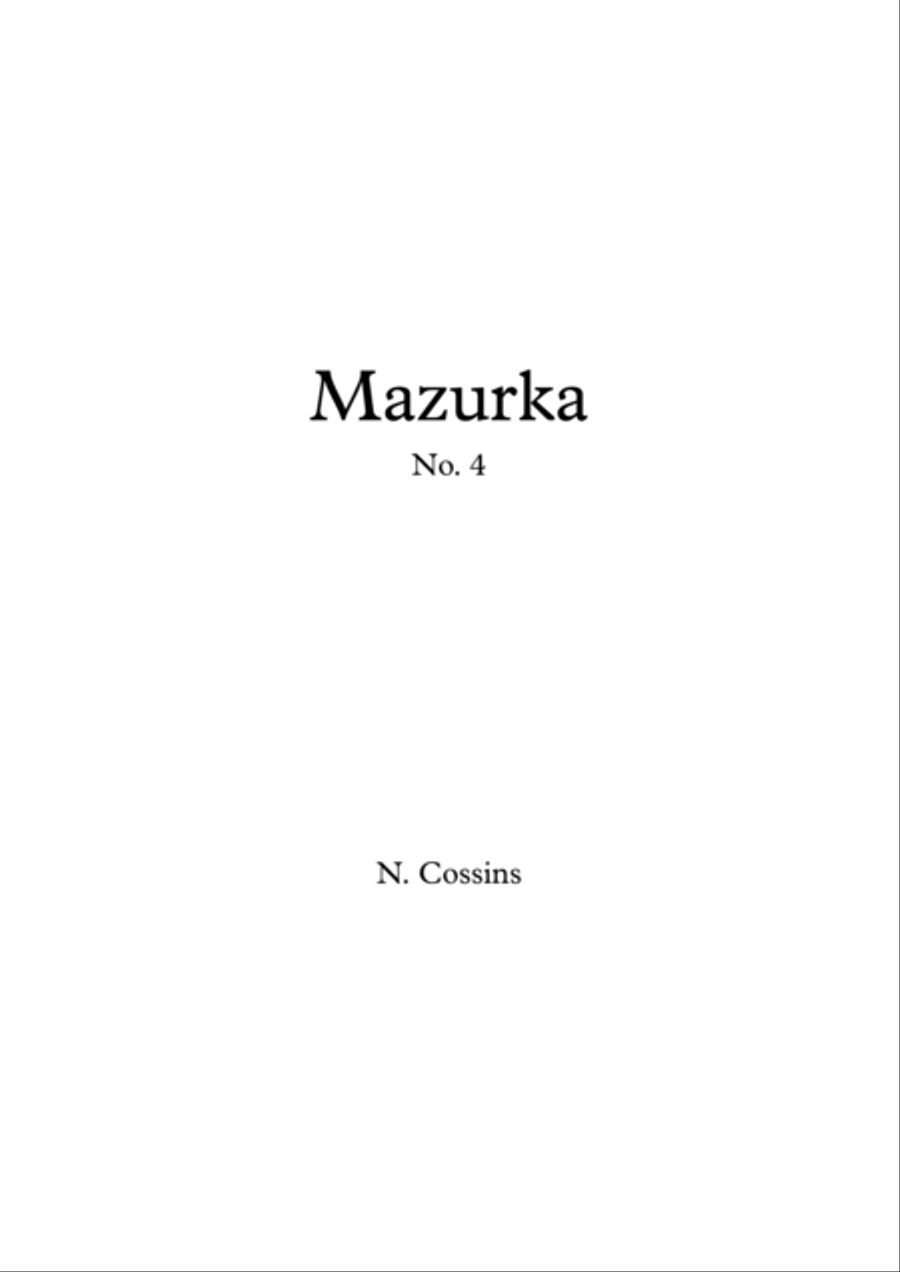 Mazurka No. 4 - N. Cossins (Original Piano Composition) Piano Method scores gallery preview page 1