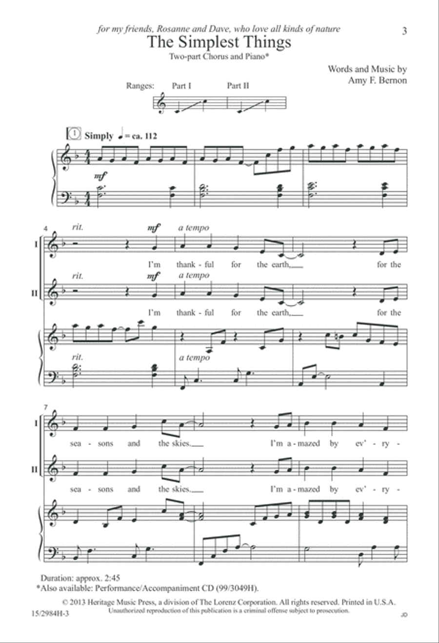 The Simplest Things The Simplest Things 2-Part scores gallery preview page 3