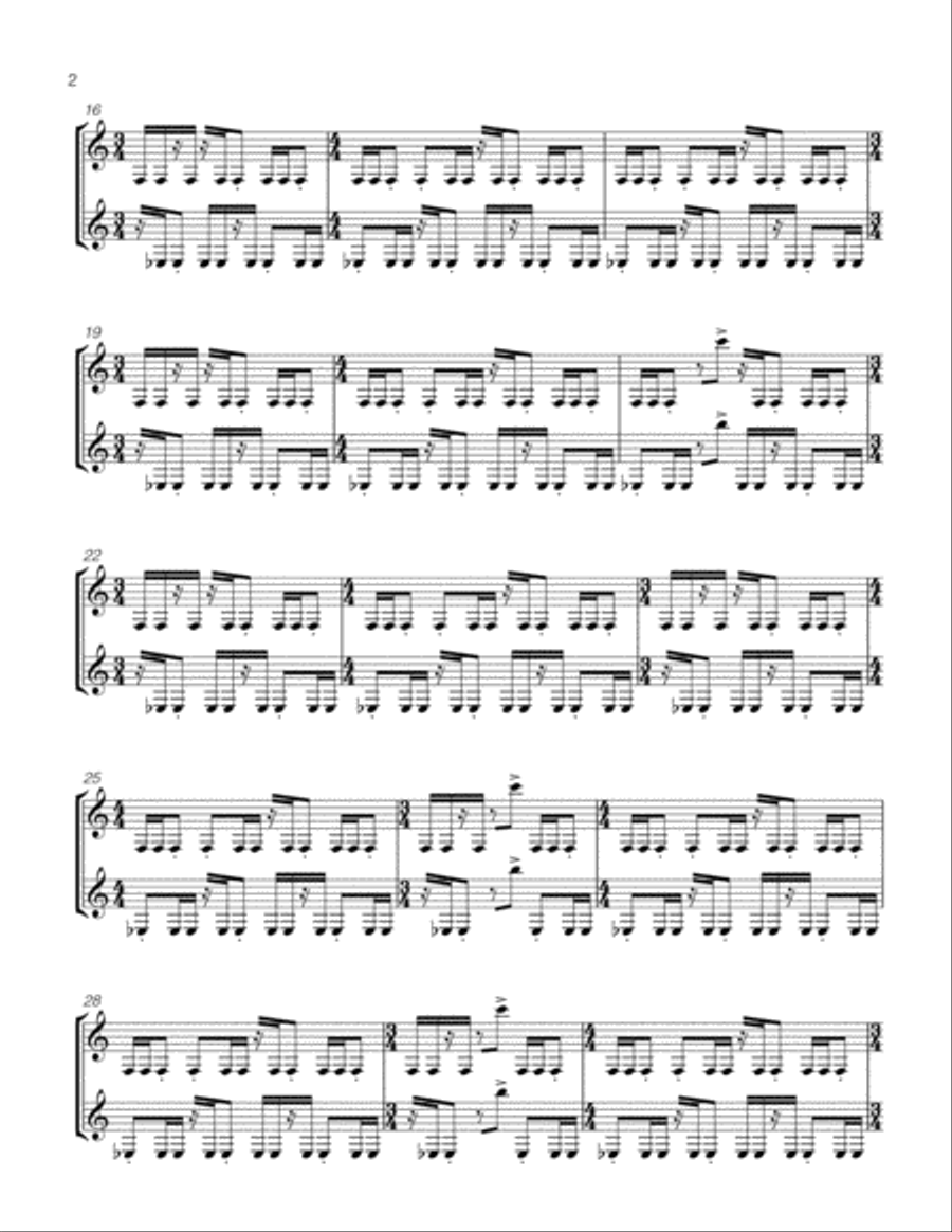 KNEE GAS (ON) for two bass clarinets KNEE GAS (ON) for two bass clarinets Woodwind Ensemble scores gallery preview page 2