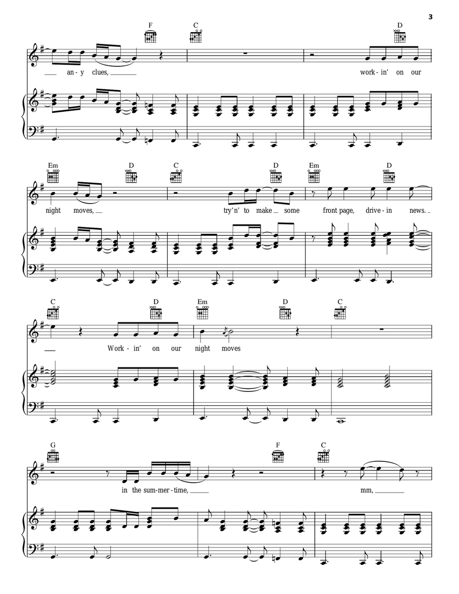 Night Moves Acoustic Guitar scores gallery preview page 3