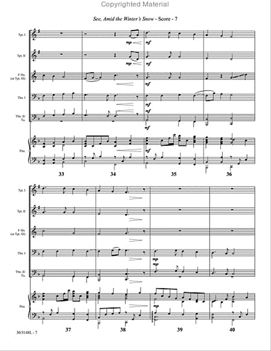 See, Amid the Winter's Snow Brass Ensemble scores gallery preview page 6