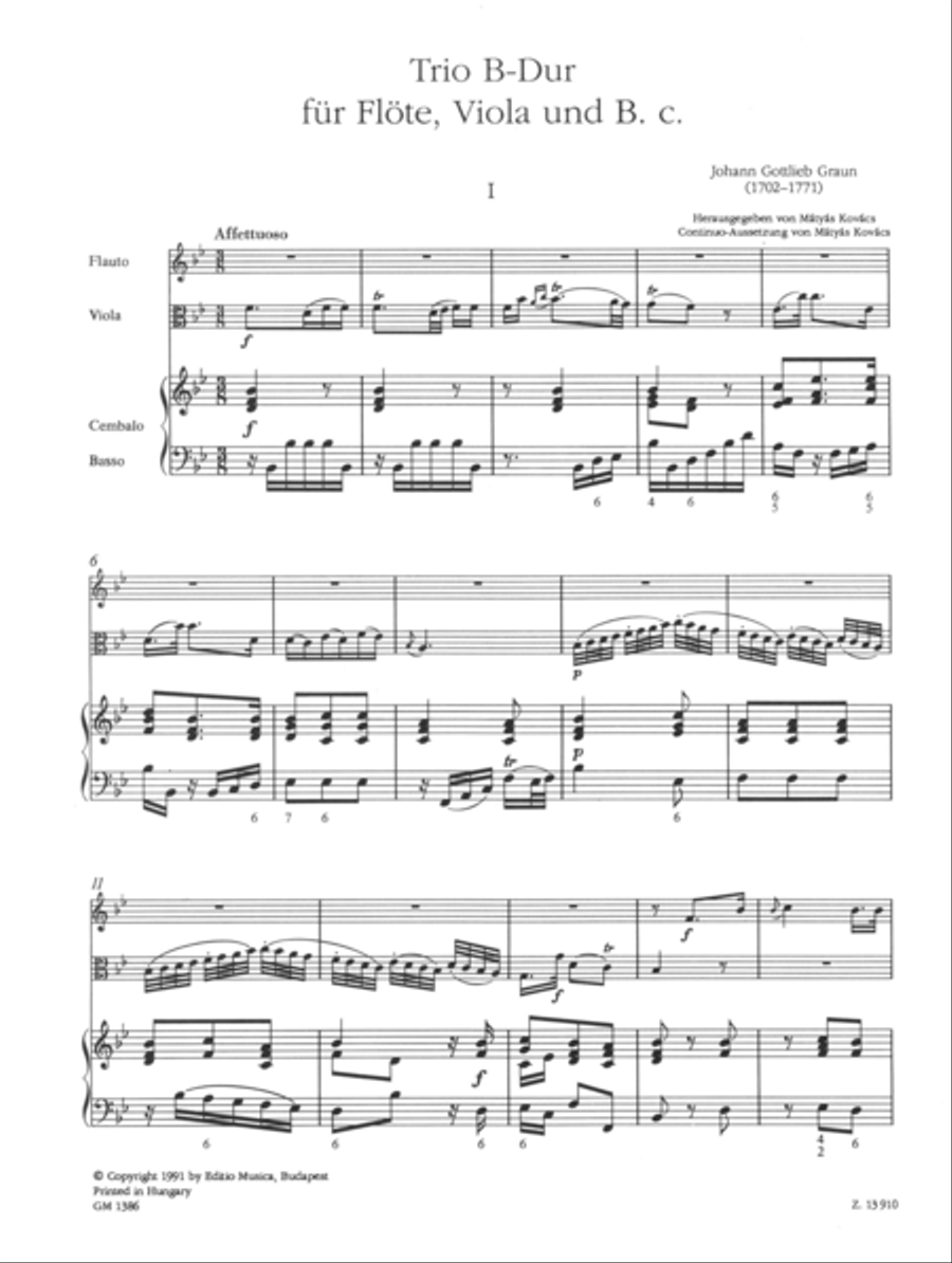 Trio for flute, viola and basso continuo Flute scores gallery preview page 2