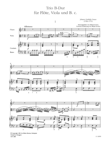 Trio for flute, viola and basso continuo