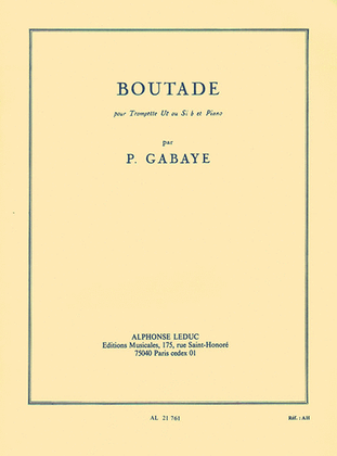 Boutade, For Trumpet And Piano