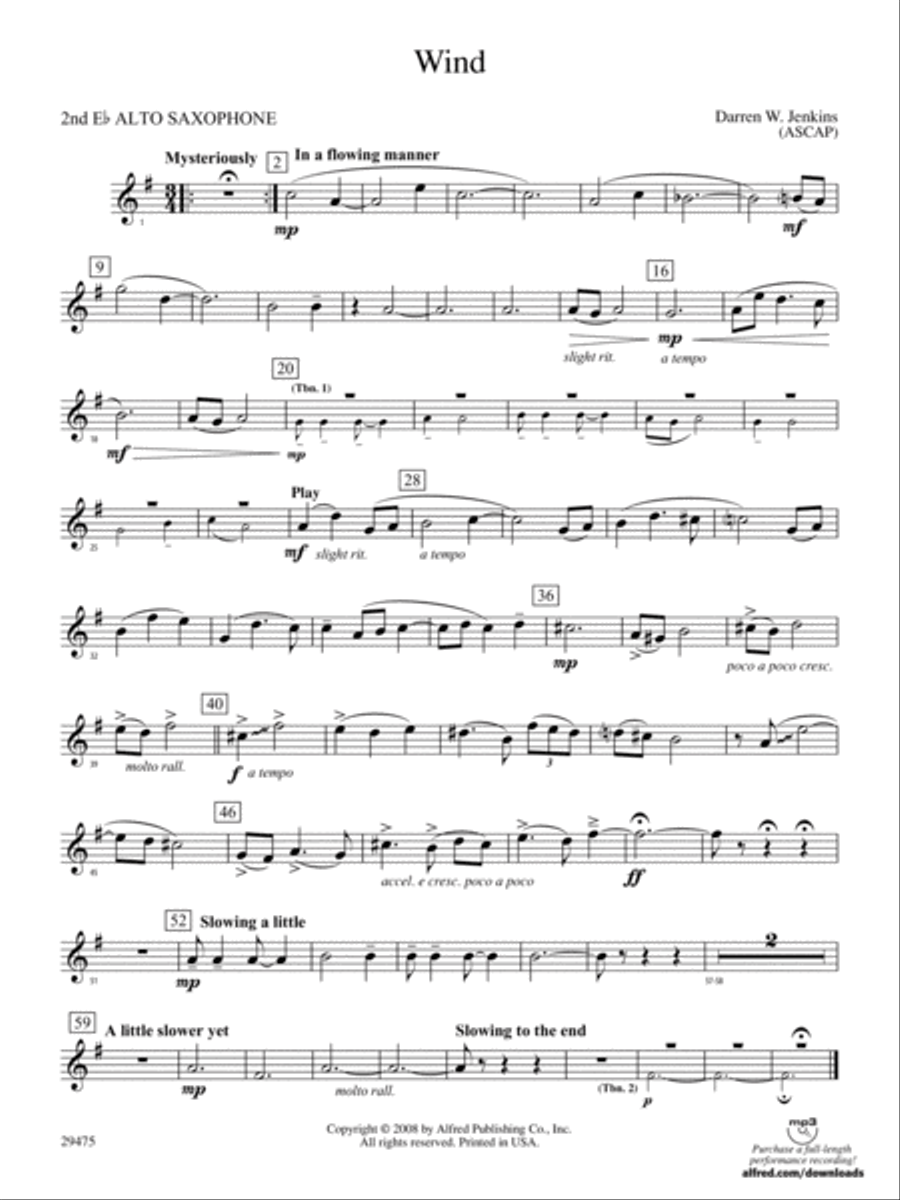 Wind: 2nd E-flat Alto Saxophone Concert Band scores gallery preview page 1
