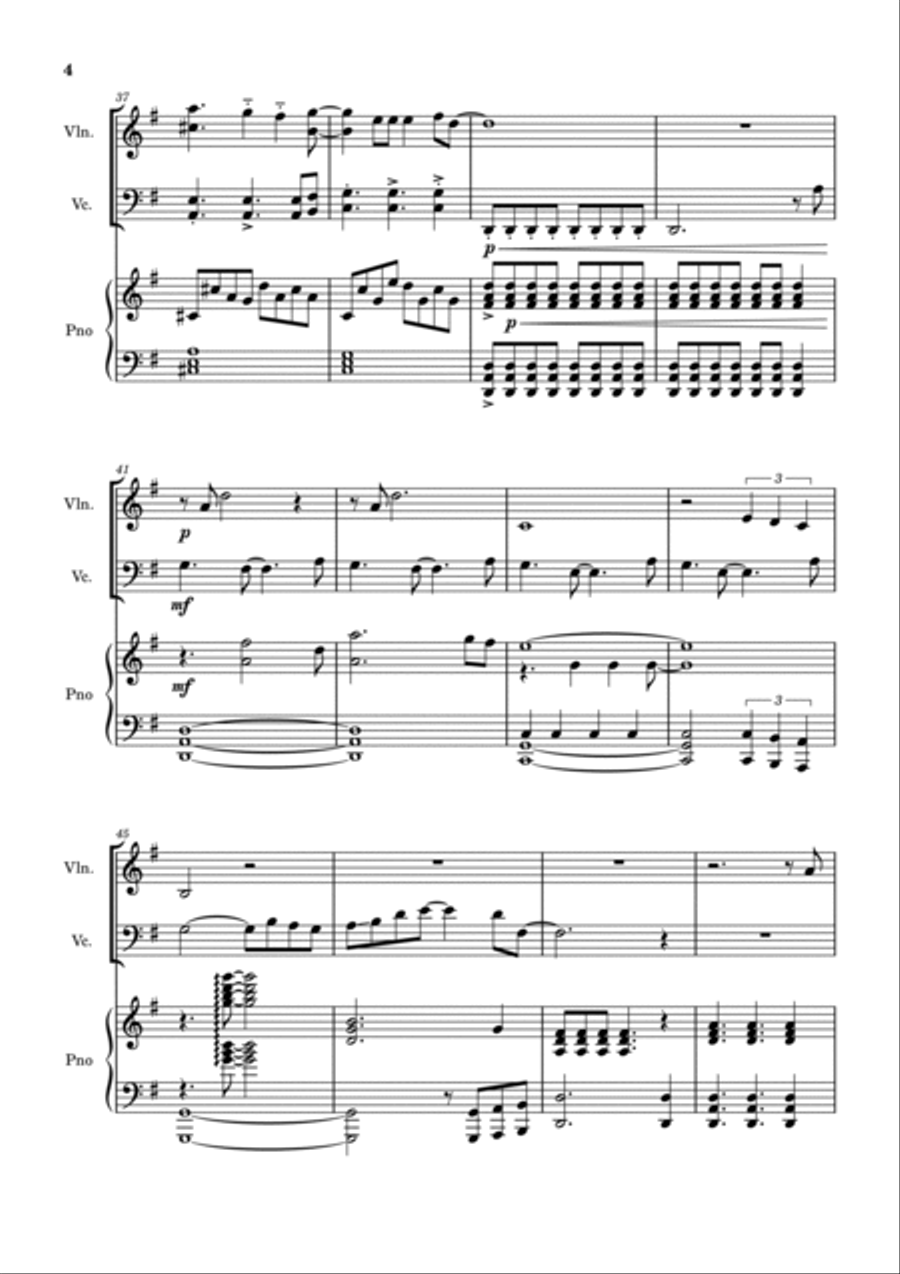 Sweet Child O' Mine Piano Trio scores gallery preview page 4