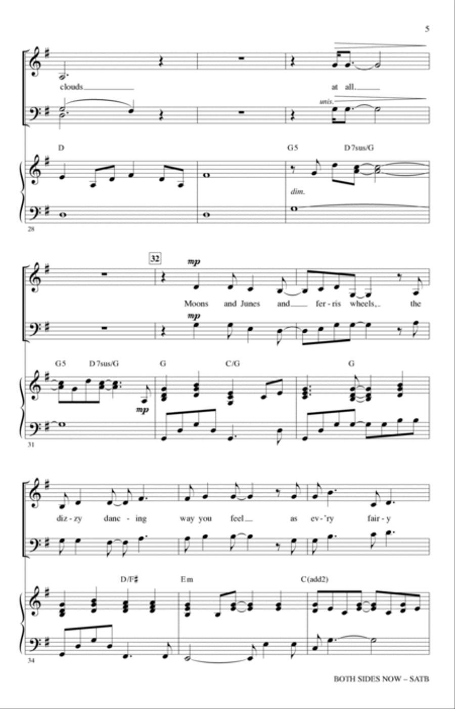 Both Sides Now (arr. Roger Emerson) 4-Part scores gallery preview page 4