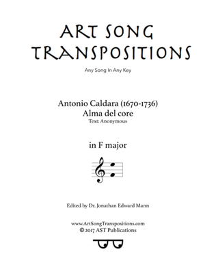 Book cover for CALDARA: Alma del core (transposed to F major)