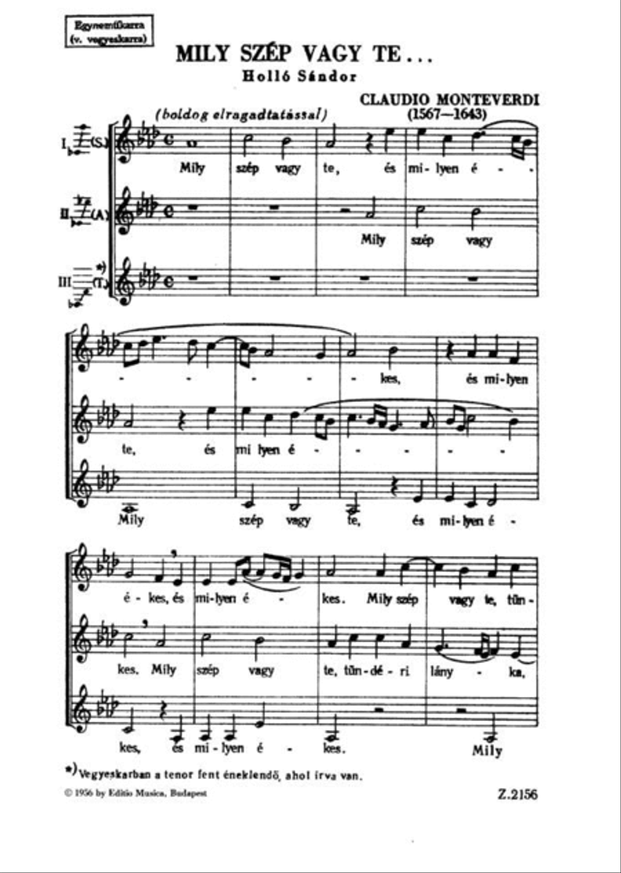 Mily szép vagy te.../Canzonetta A Cappella scores gallery preview page 2