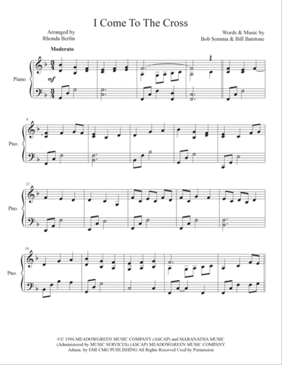 I Come To The Cross Flute Solo scores gallery preview page 3