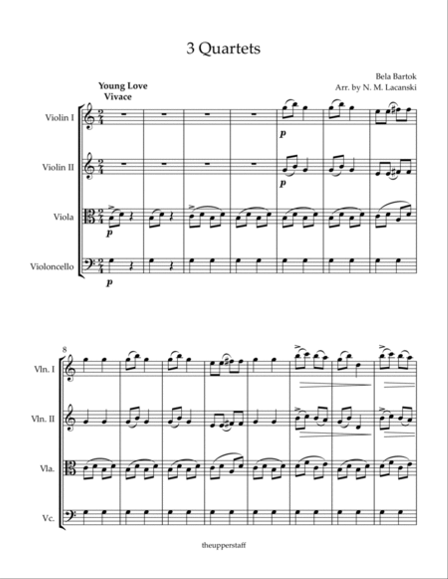 3 Quartets Young Love The Hidden House At Parting String Quartet scores gallery preview page 2