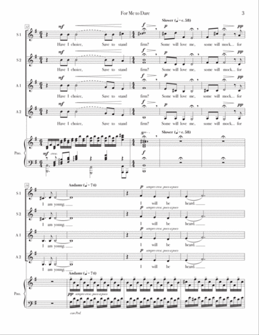 For Me To Dare For Me To Dare SSA scores gallery preview page 3