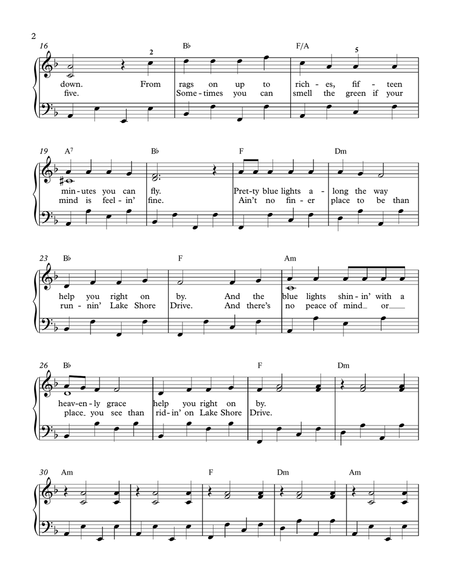 Lake Shore Drive Piano, Vocal scores gallery preview page 2