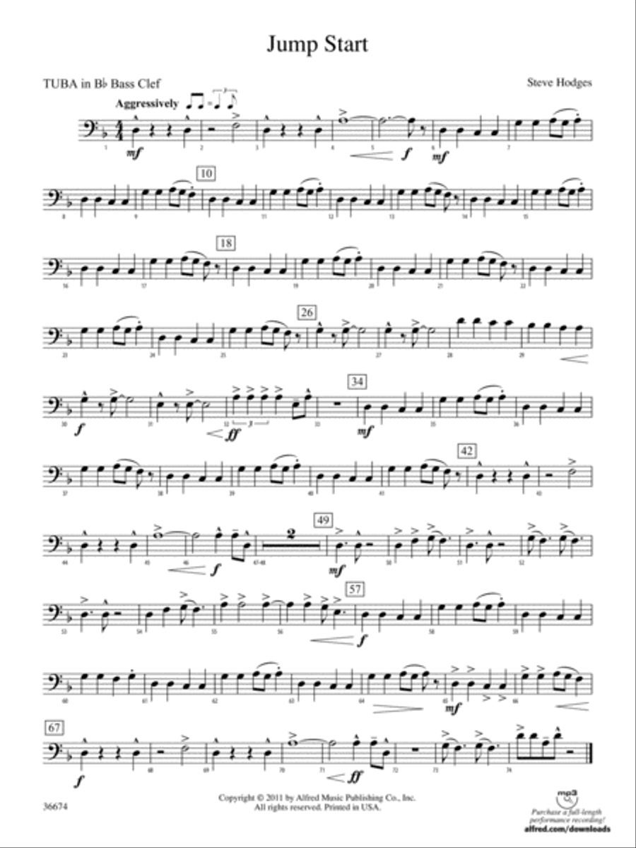 Jump Start: (World Part) B-flat Tuba B.C. Concert Band scores gallery preview page 1
