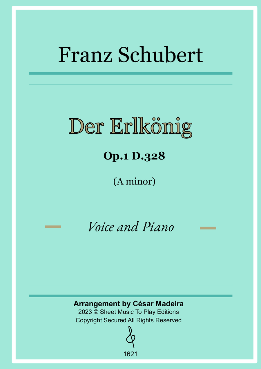 Der Erlkönig by Schubert - Voice and Piano - A minor (Full Score and Parts) Piano, Vocal scores gallery preview page 1