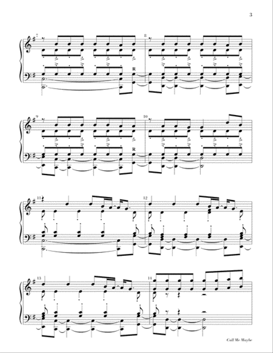 Call Me Maybe Call Me Maybe 5-Octaves scores gallery preview page 4