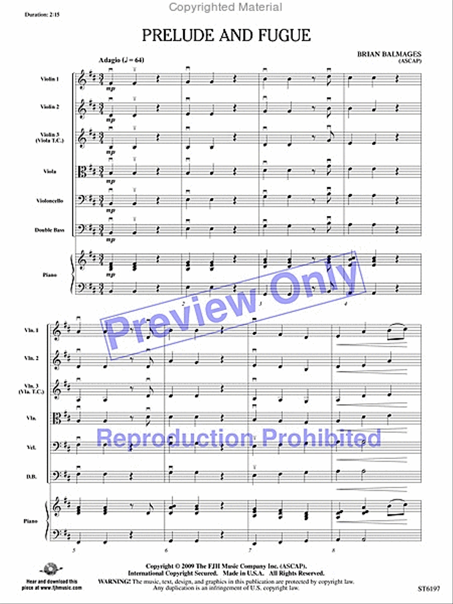 Prelude and Fugue String Orchestra scores gallery preview page 2