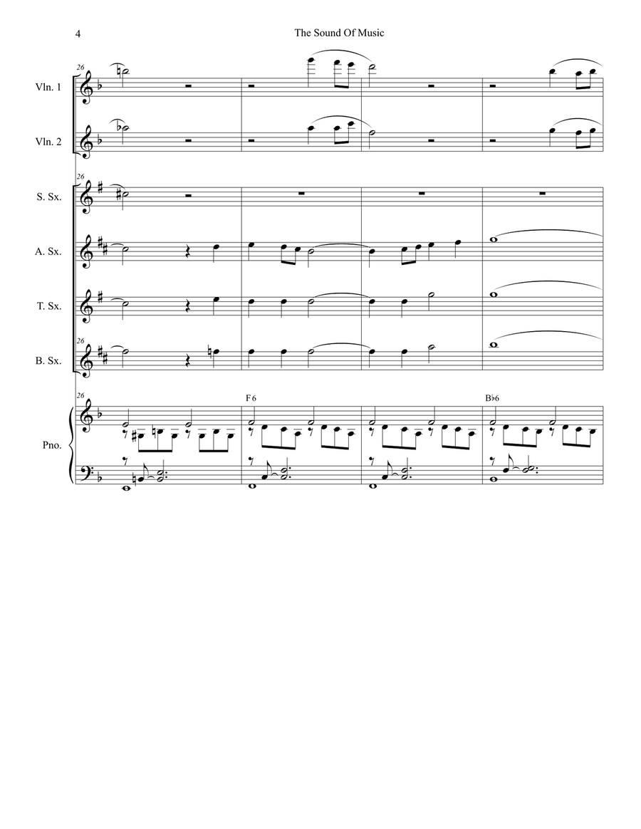 The Sound Of Music The Sound Of Music Saxophone Quartet scores gallery preview page 4