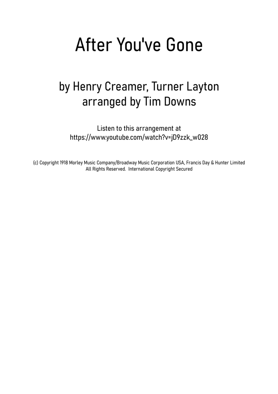 After You've Gone Saxophone Quartet scores gallery preview page 1