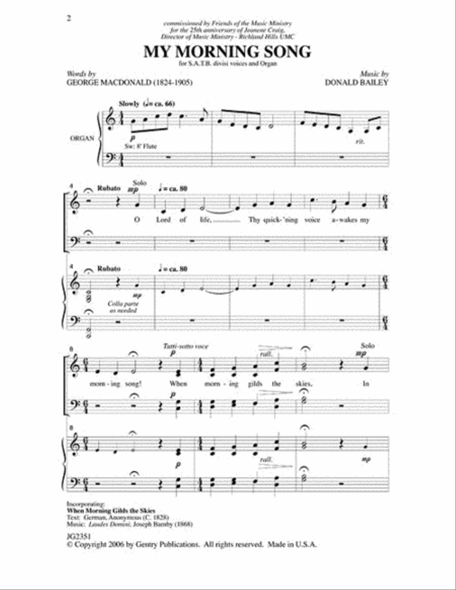 My Morning Song 4-Part scores gallery preview page 2