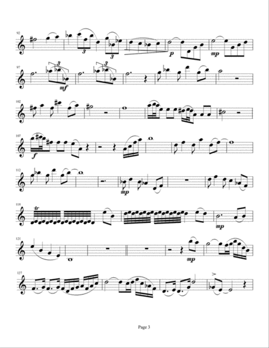 Blues for Paul - for Flute and Piano, by Julie Mandel. FEATURED ON THE FLUTE EXAMINER JUNE 2020. Flu Flute Solo scores gallery preview page 5
