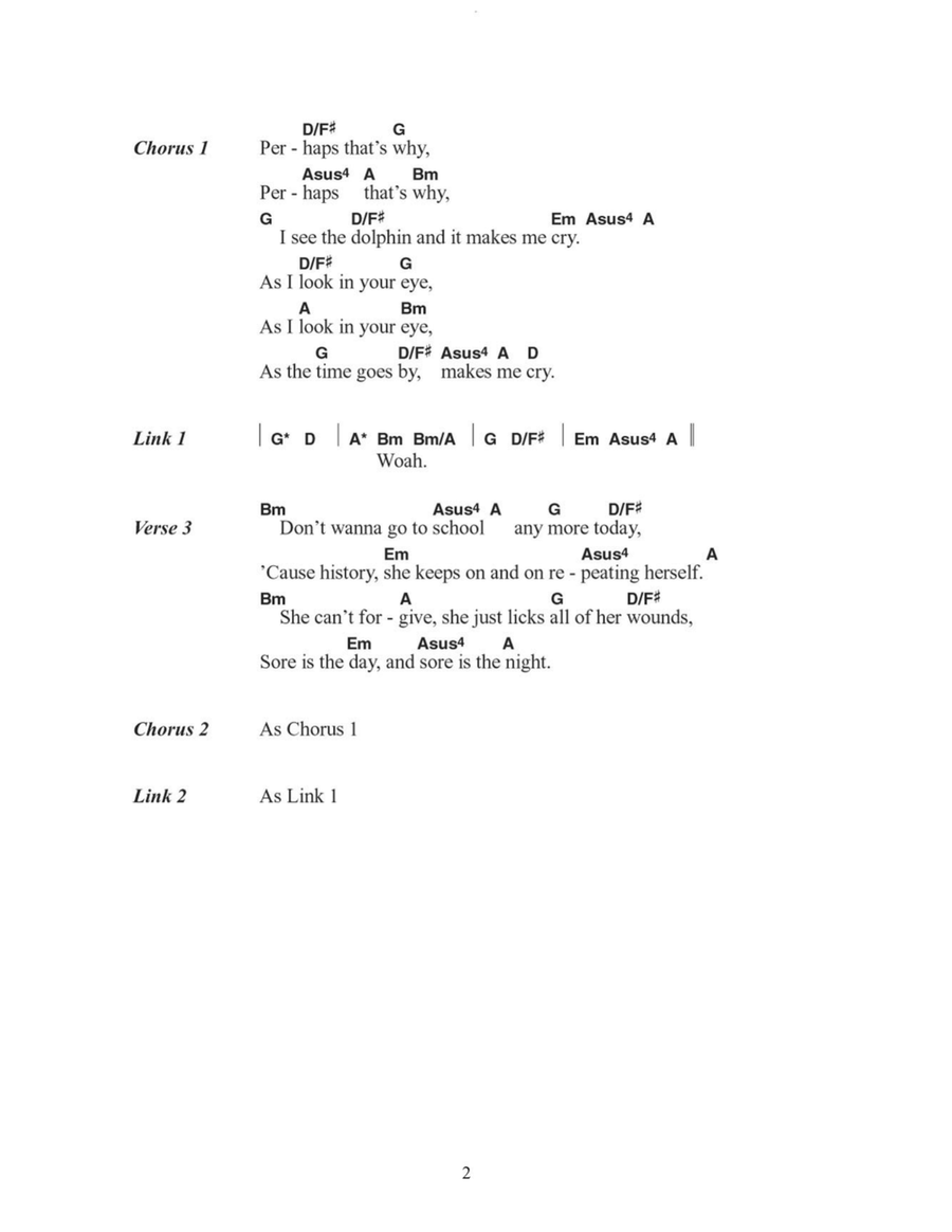 Dolphins Make Me Cry Acoustic Guitar scores gallery preview page 2