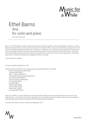 Ethel Barns - Aria for violin and piano